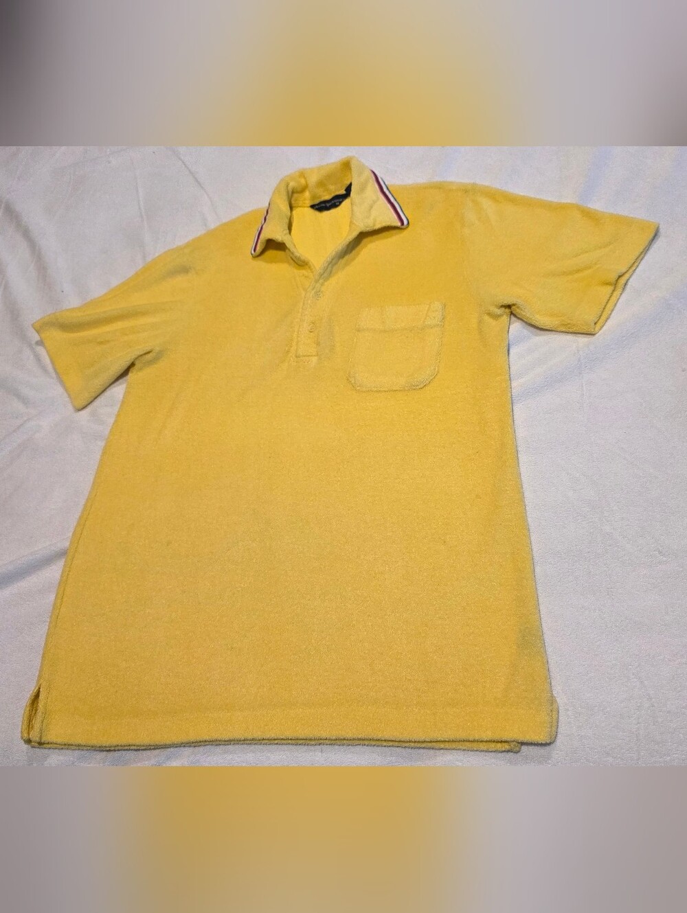 Arrow Yellow Terry Polo with Contrast Stripe Collar